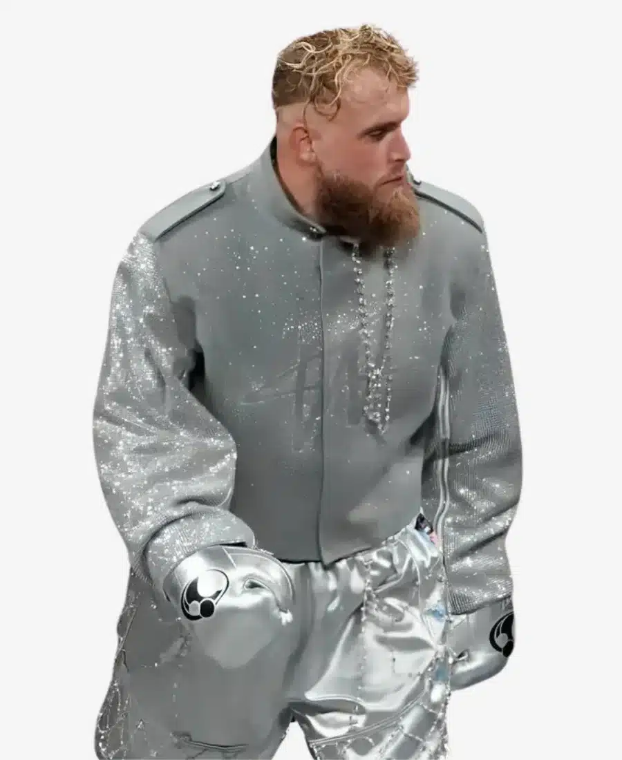 Mike Tyson vs Jake Paul Fight Jake Paul Silver Stone Jacket