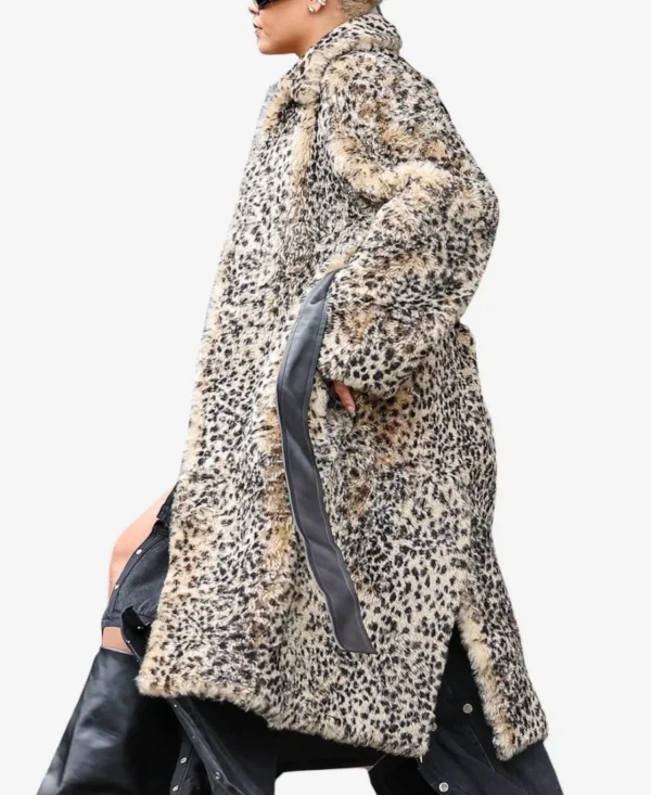 Rihanna Leopard Print Long Coat