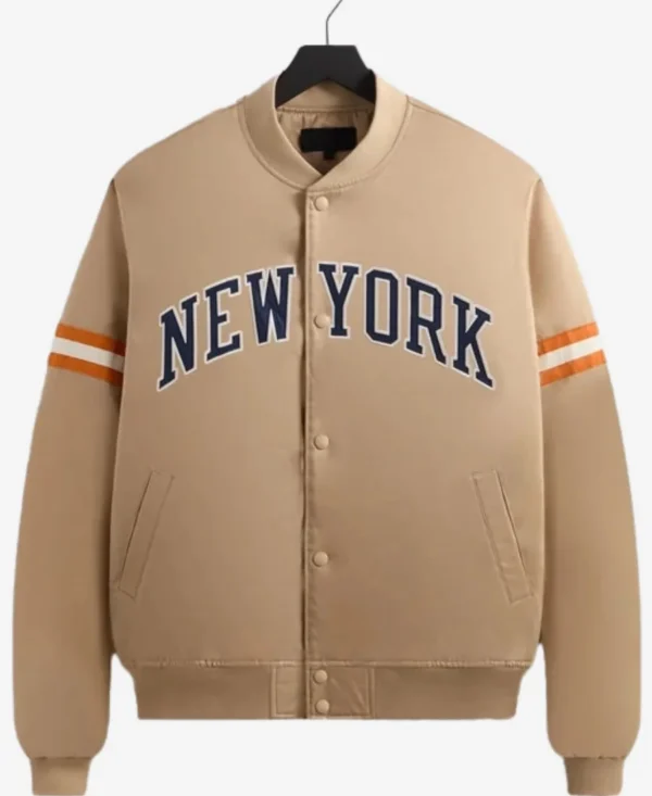 Andrew Schulz Kith New York Knicks Wings Satin Bomber Jacket